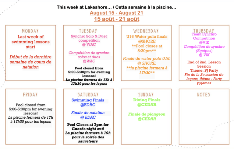 Déjà notre dernière semaine d’activités!