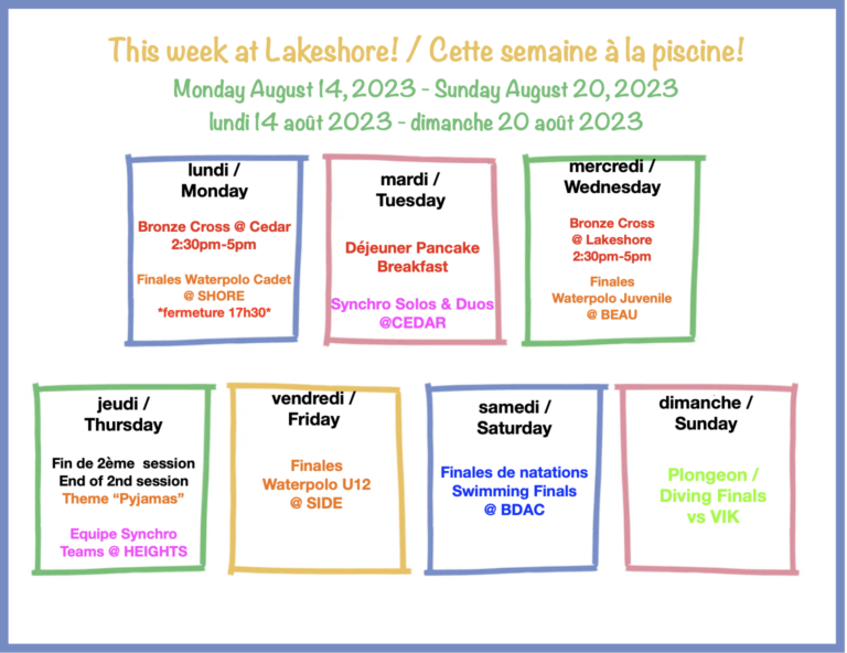 Cette semaine à la piscine!